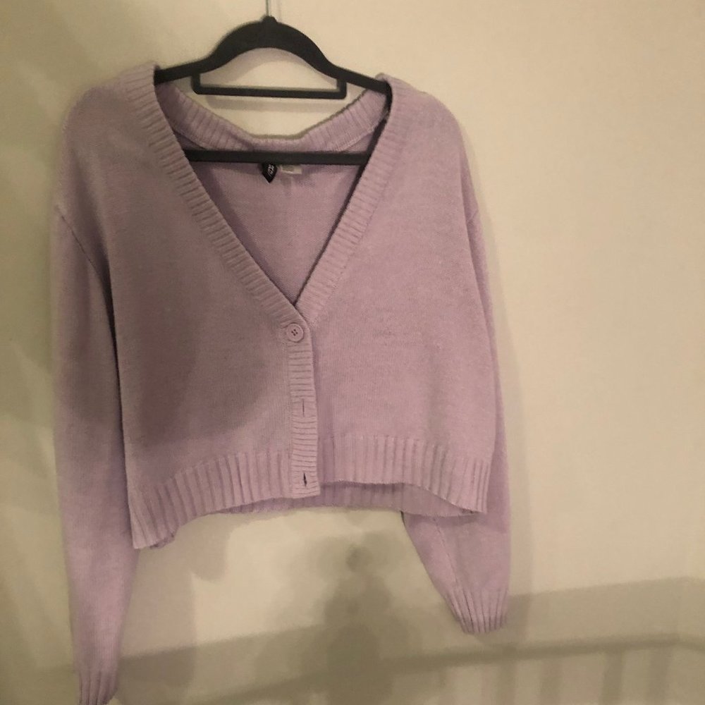 Light Purple Crop Top Cardigan